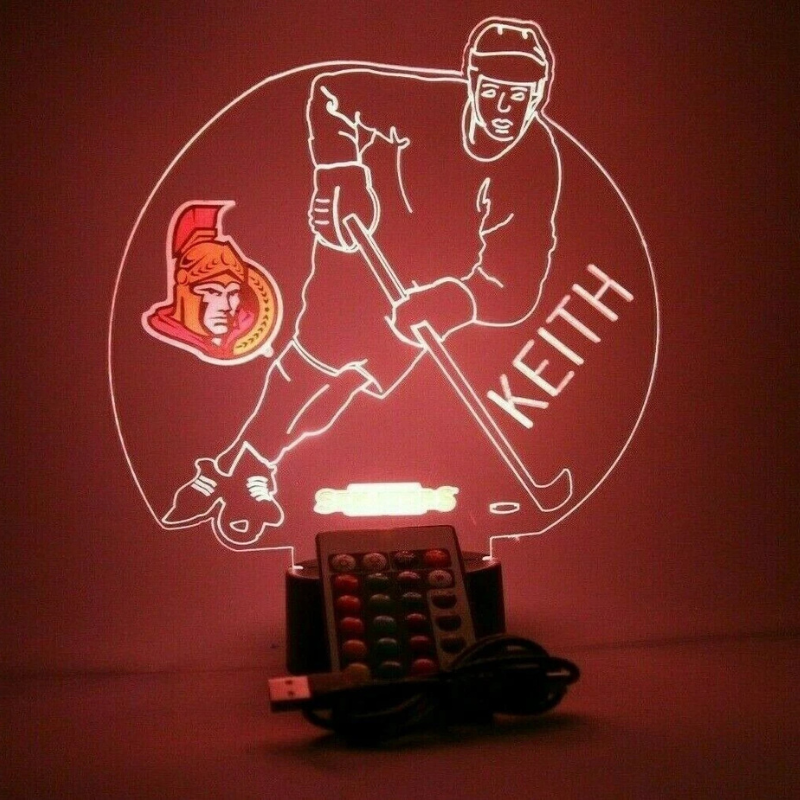 Personalized Ottawa Senators NHL Hockey Player Sports Fan Light Up Lamp