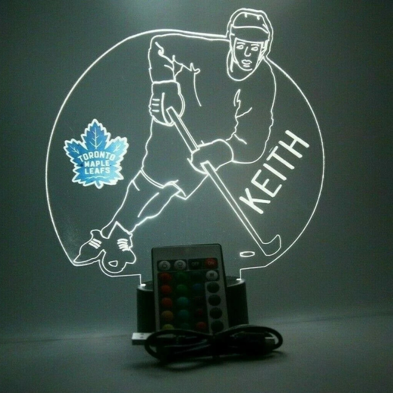 Personalized Toronto Maple Leafs NHL Hockey Player Sports Light Up Lamp LED 
