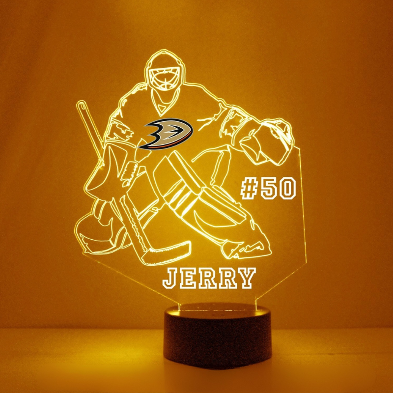 Personalized Anaheim Ducks Goalie Sports Fan Lamp