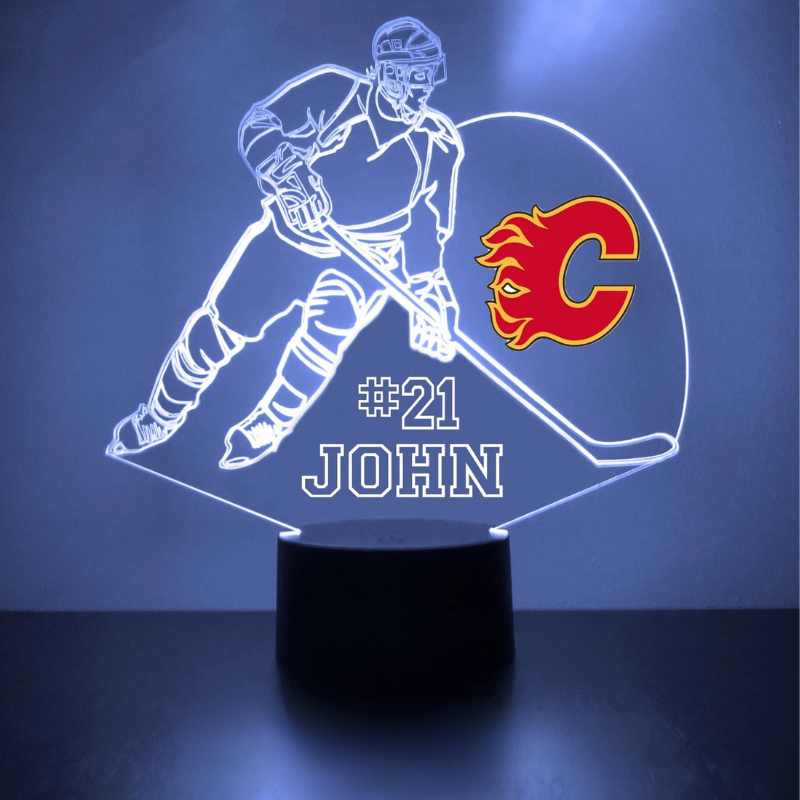 Personalized Calgary Flames Night Light Lamp