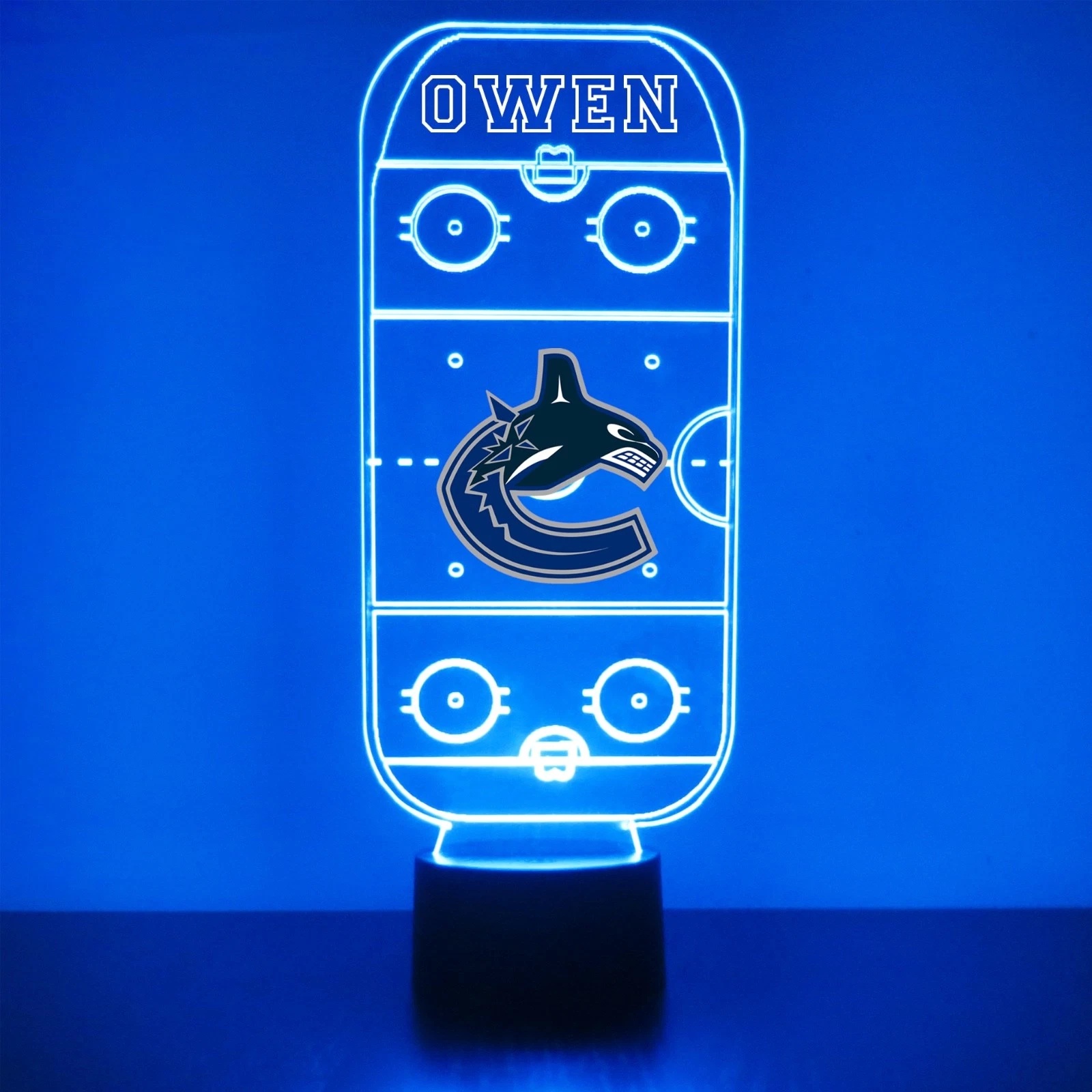 Vancouver Canucks Personalized Hockey Themed LED Lamp