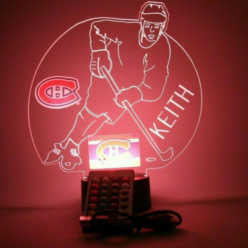 Montreal Canadiens Personalized Hockey Acrylic LED Lamp