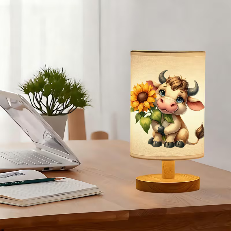 Modern USB-Powered Table Lamp with Bulb - USB Plug-in Bedside, Button-Controlled Uplight for Reading