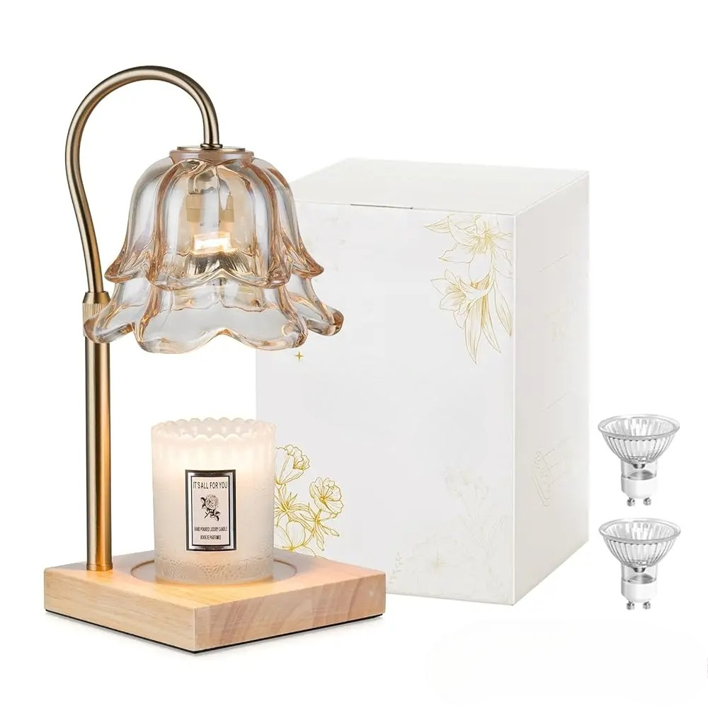 Floral Glass Candle Warmer Lamp