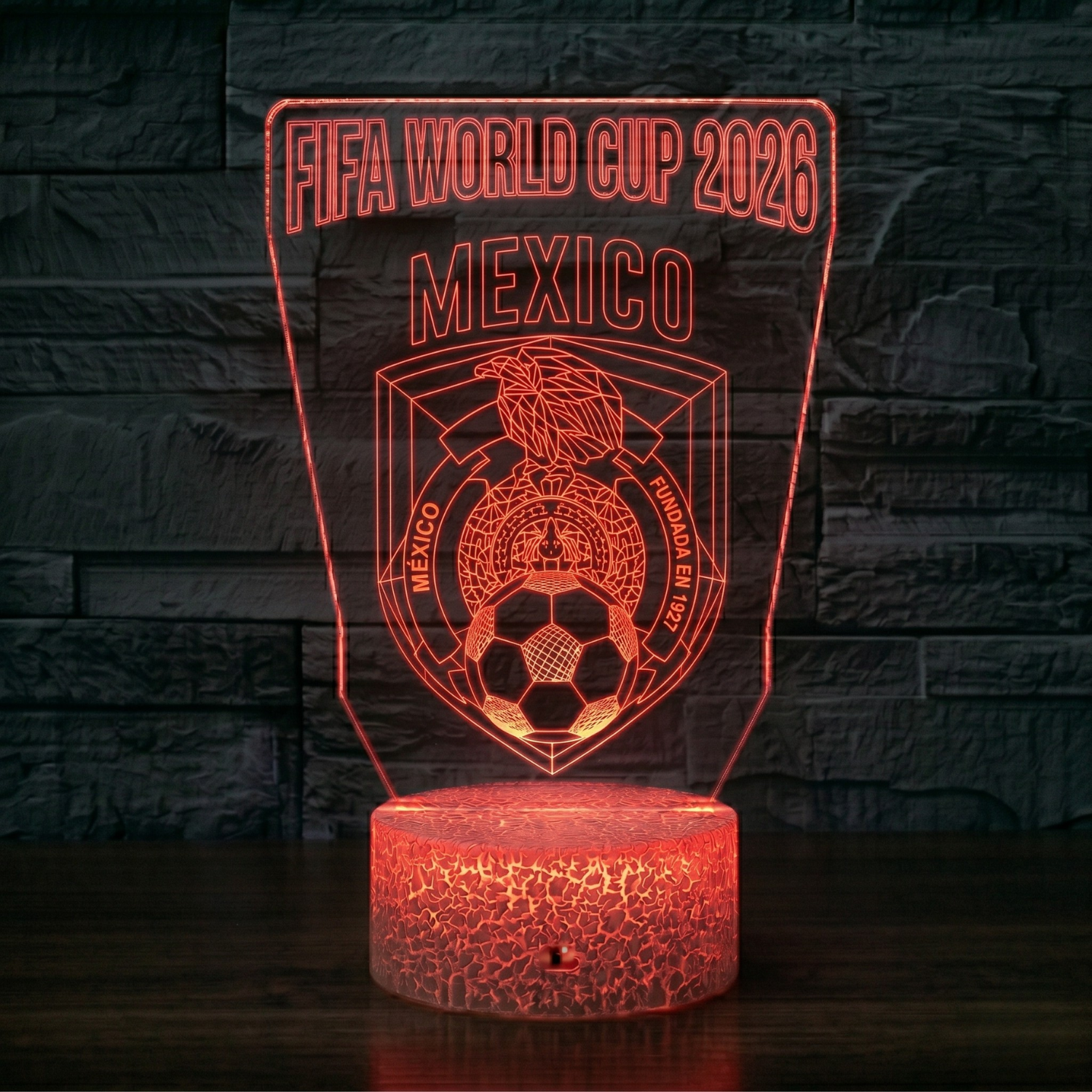 FIFA 2026 Mexico Soccer Sports Themed 3D Optical Lamp