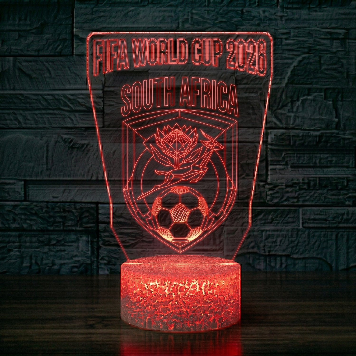 FIFA 2026 South Africa Soccer Sports Themed 3D Optical Lamp