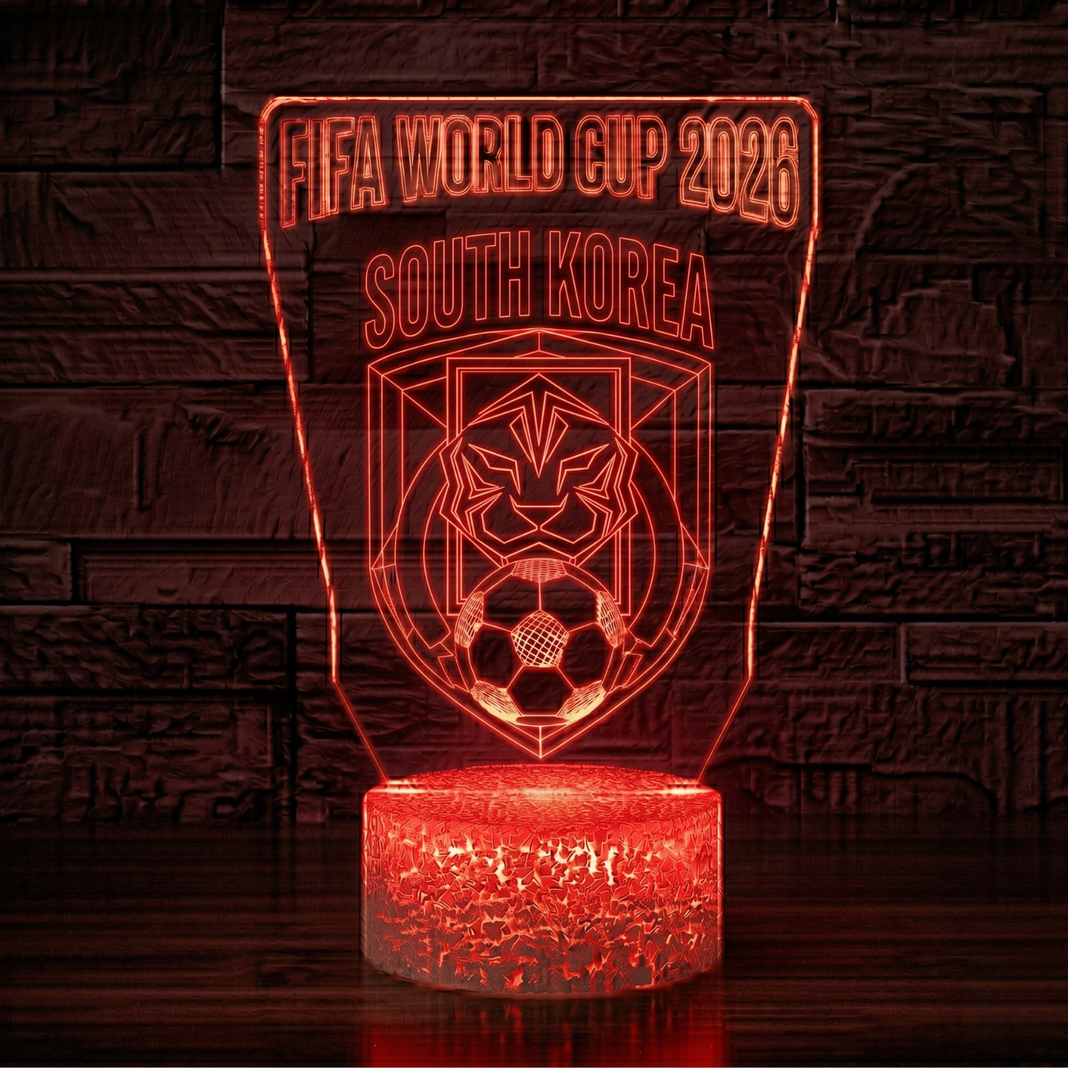 FIFA 2026 South Korea Soccer Sports Themed 3D Optical Lamp
