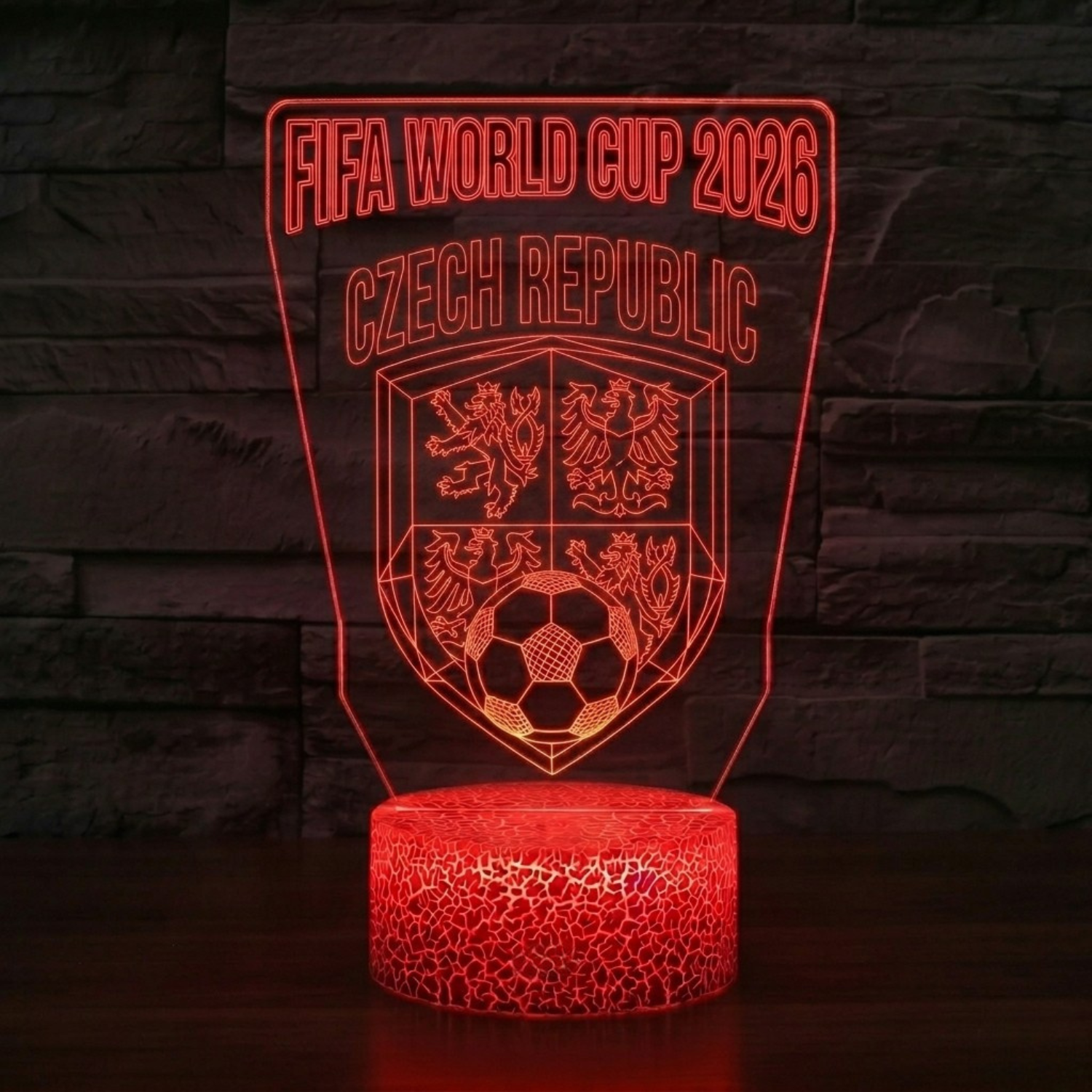 FIFA 2026 Czech Republic Soccer Sports Themed 3D Optical Lamp