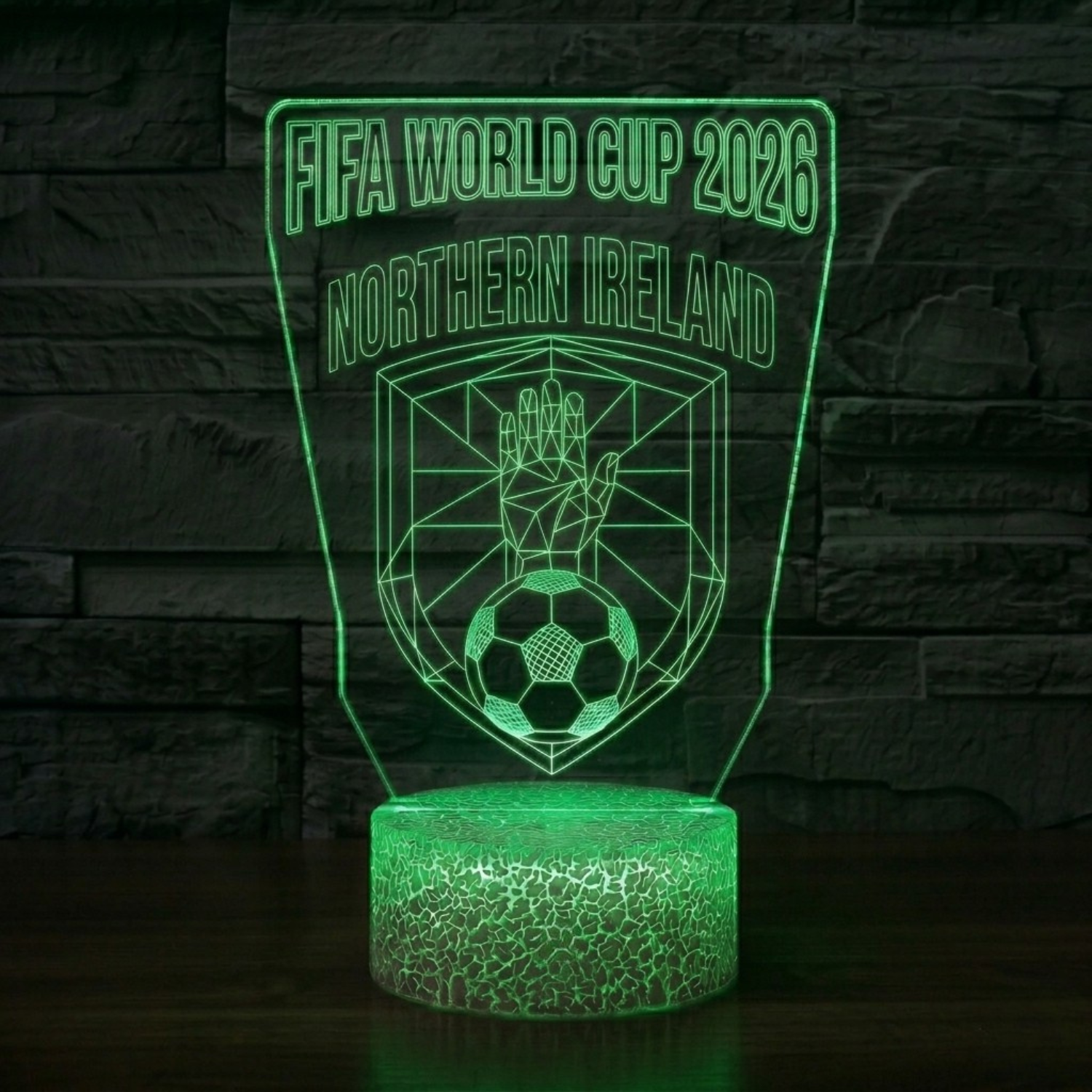 FIFA 2026 Northern Ireland Soccer Sports Themed 3D Optical Lamp