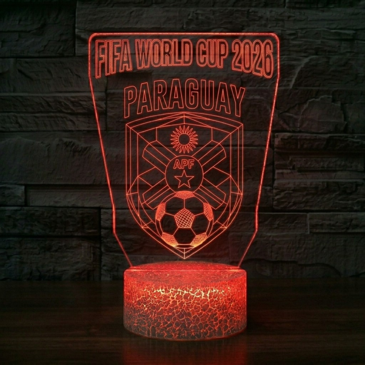 FIFA 2026 Paraguay Soccer Sports Themed 3D Optical Lamp