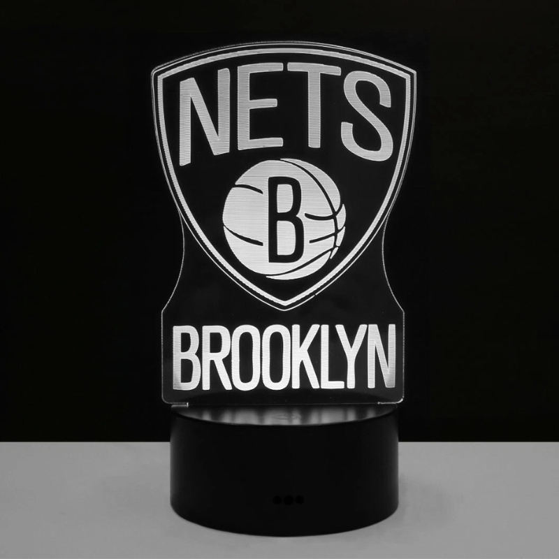 Brooklyn Nets Logo Durant Irving Harden Collectible Home Decor Light Lamp