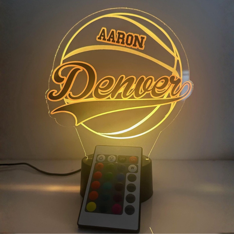 Denver Basketball Player Fan Sports Themed Ball Team Lamp