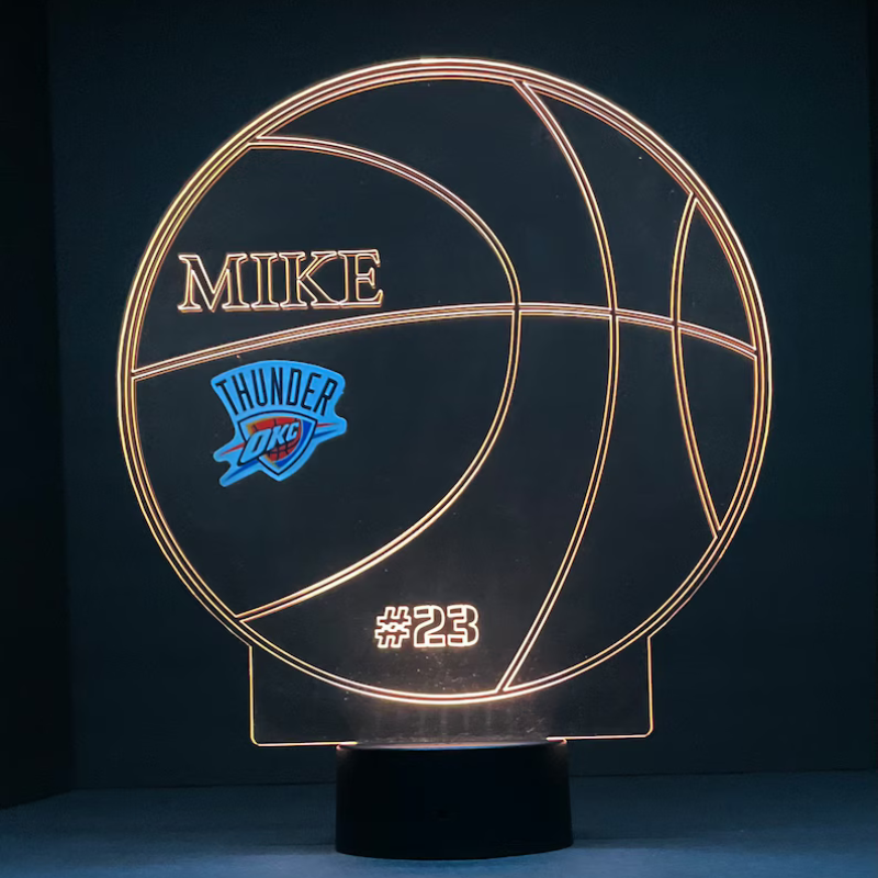 Oklahoma City Thunder Light Up Basketball LED Sports Fan Lamp