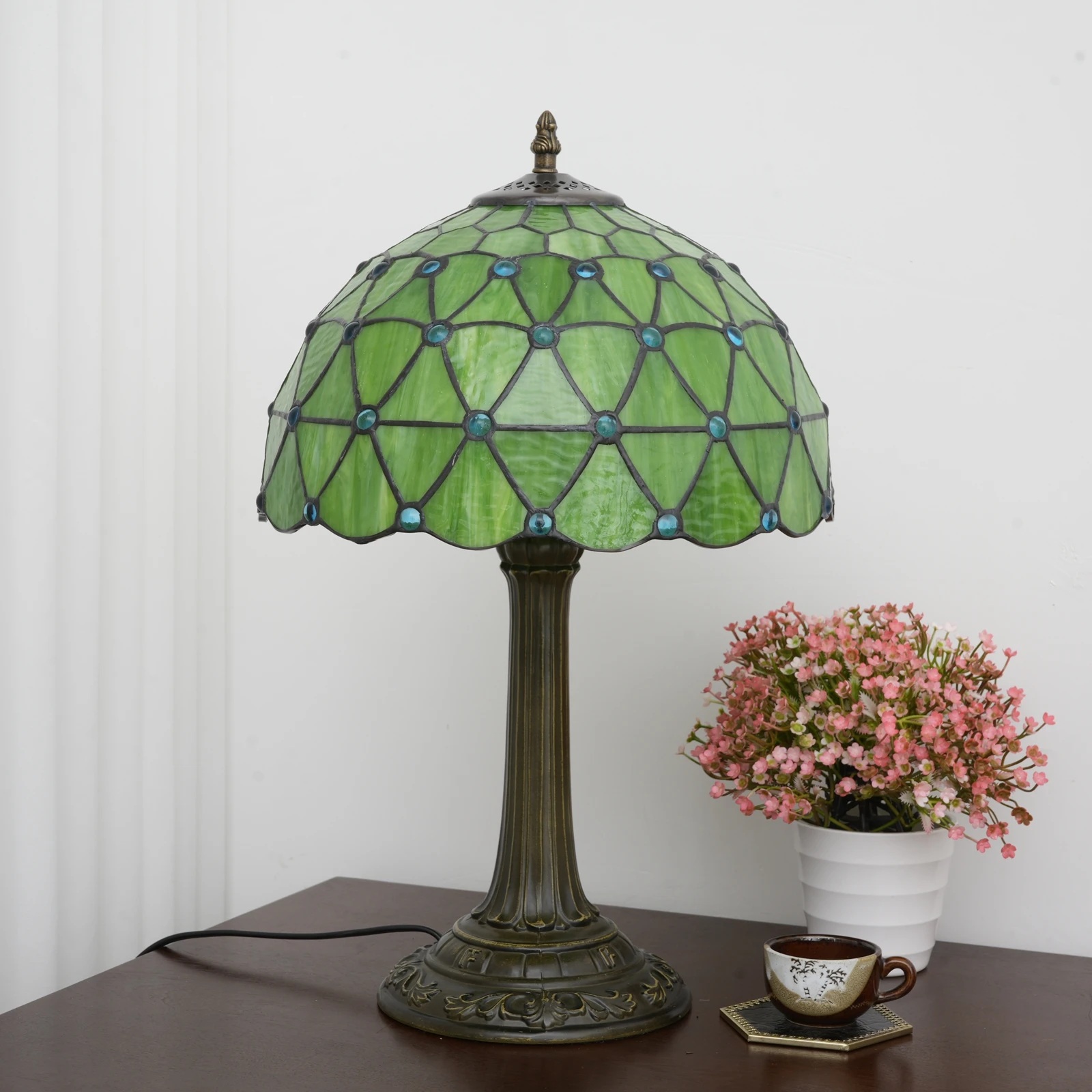 Christmas Table Lamp Stained Glass Bedside Table Lamp 