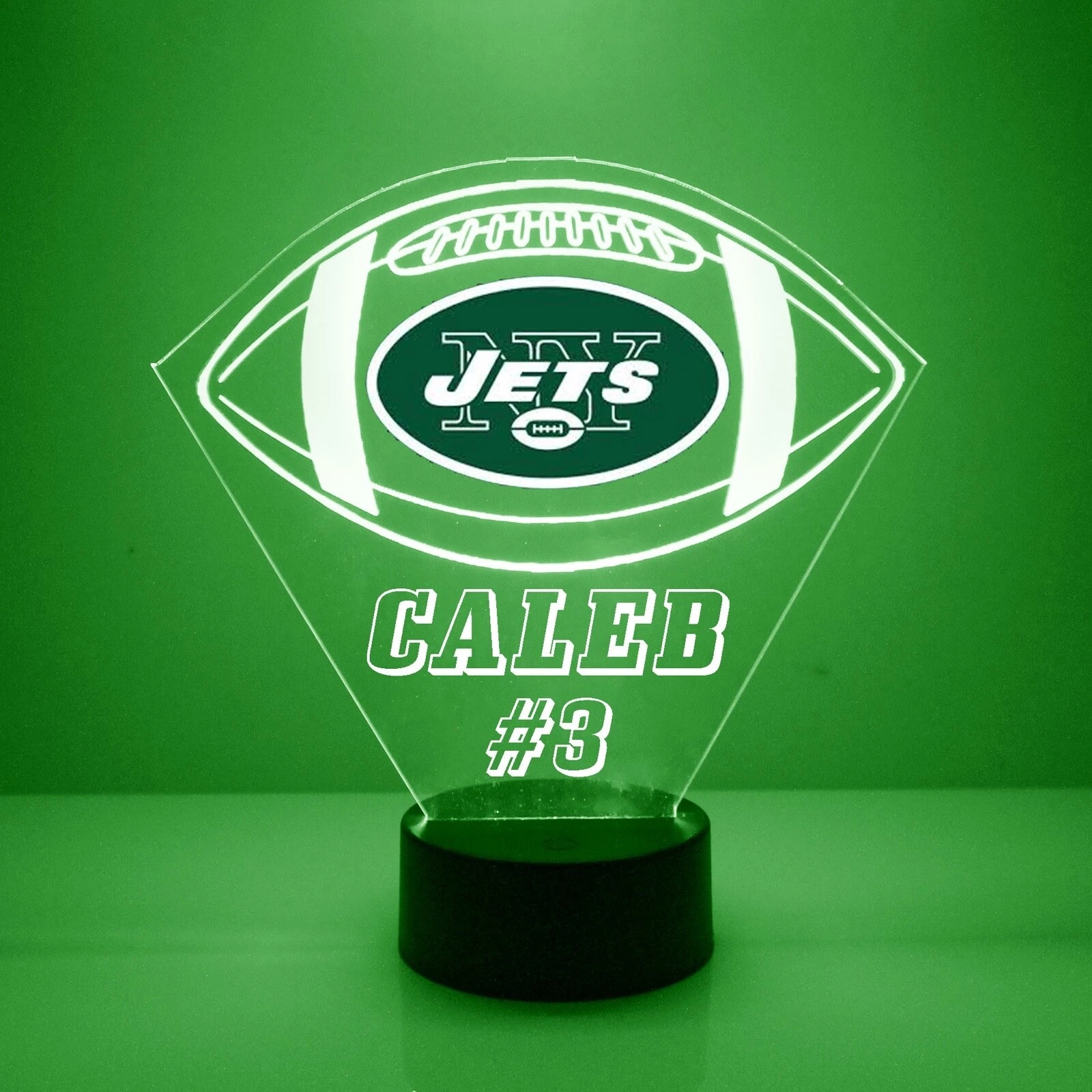 New York Jets Night Light, Football LED Sports Fan Lamp, Personalized FREE