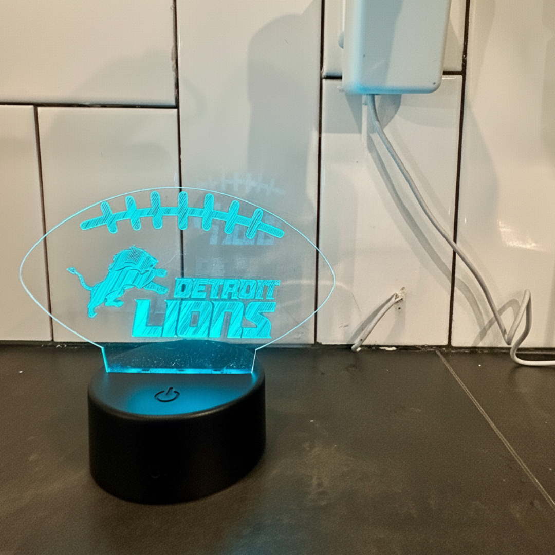 Detroit Lions Football Acrylic Night Light