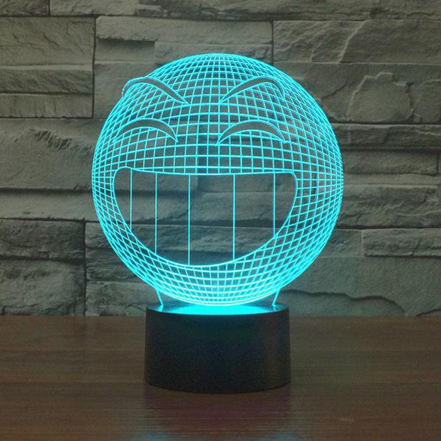 Smile Face Emoji 3D Optical Illusion Lamp - 3D Optical Lamp
