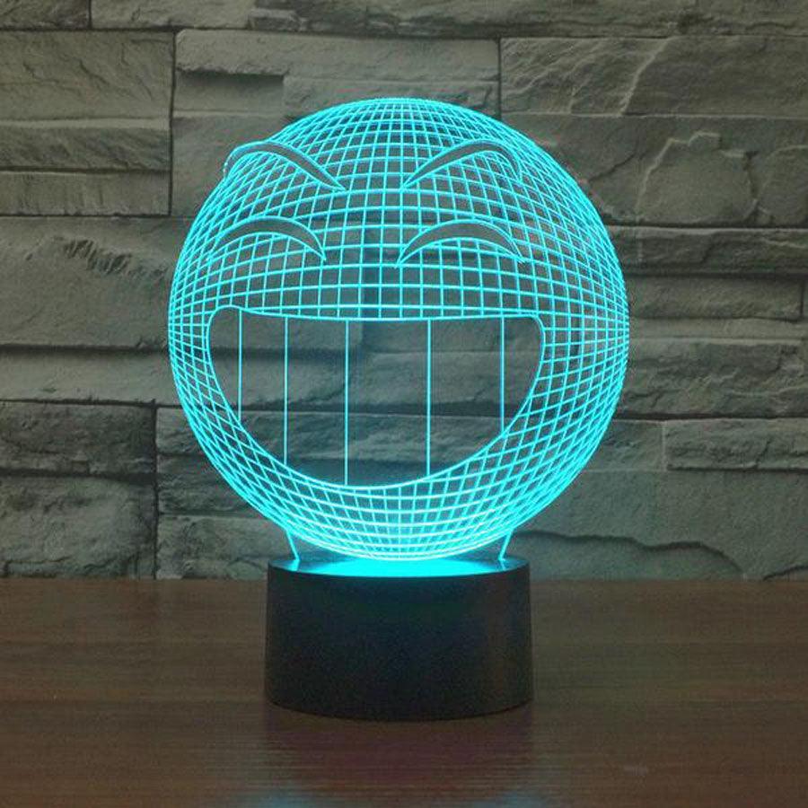 Smile Face Emoji 3D Optical Illusion Lamp - 3D Optical Lamp