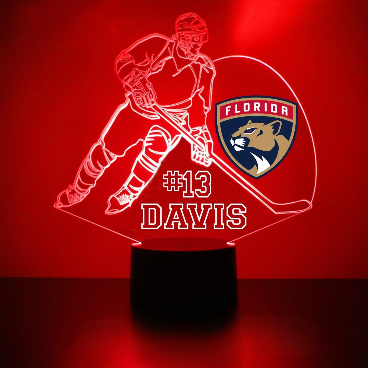 Florida Panthers Night Light, Personalized FREE Hockey LightLED Sports Fan Lamp