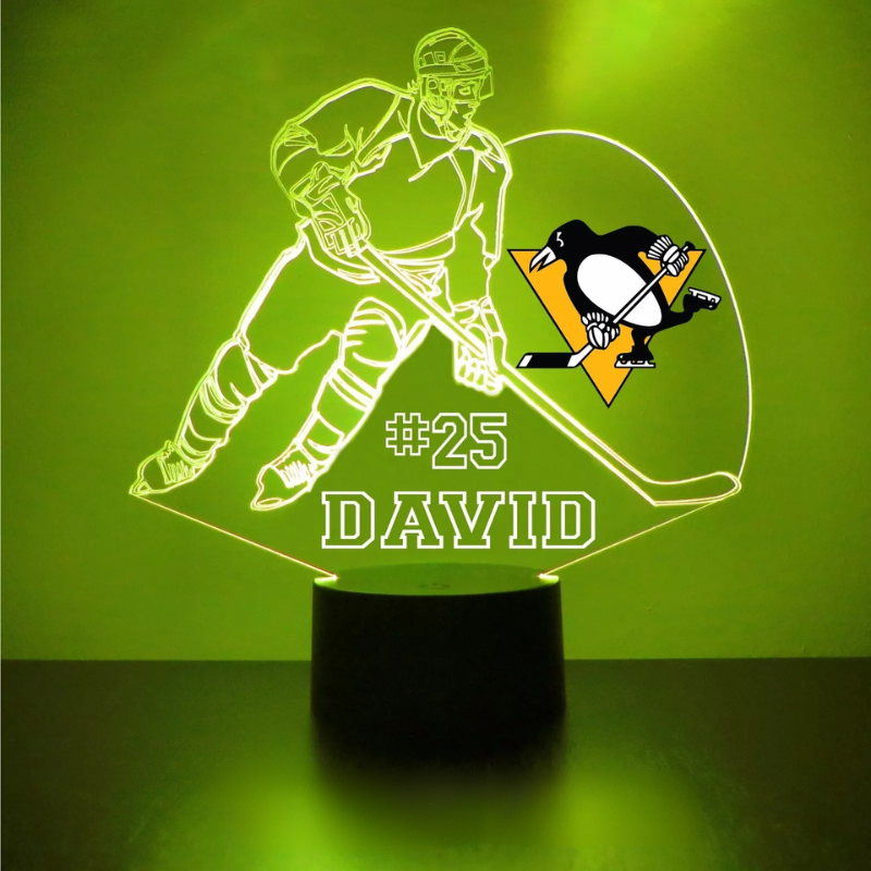 Personalized Pittsburgh Penguins Night Light Lamp