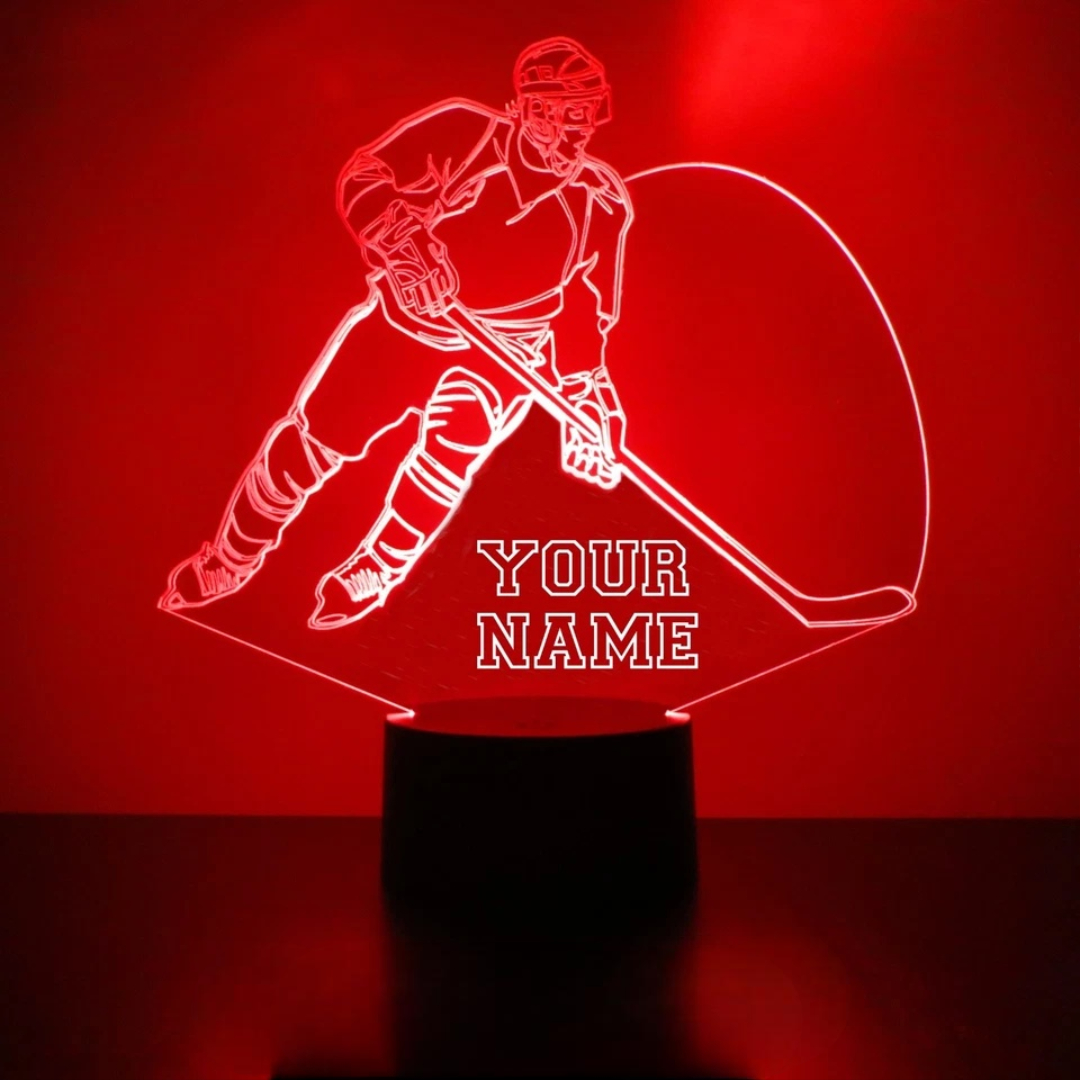 Edmonton Oilers Personalized Hockey Player Acrylic LED Lamp