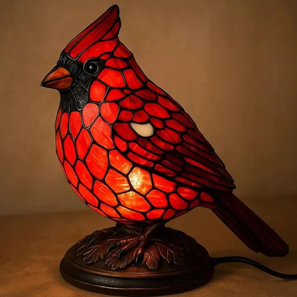 Stained Glass Bird Table Lamp