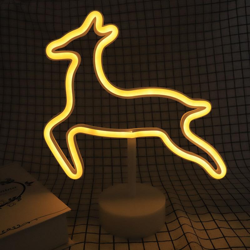 3D Acrylic Holiday Reindeer Neon Light-3D Optical Lamp