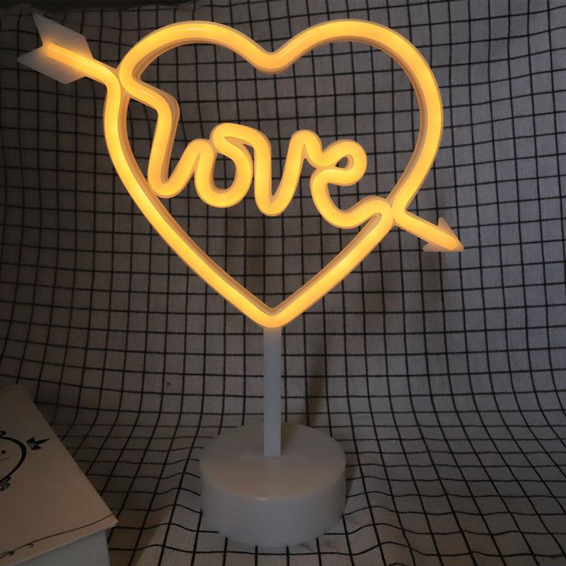 USB And Battery Powered Cordate Neon Modelling Lamp-3D Optical Lamp