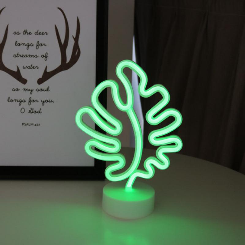 Palm Leaf Neon Modelling Lamp - 3D Optical Lamp