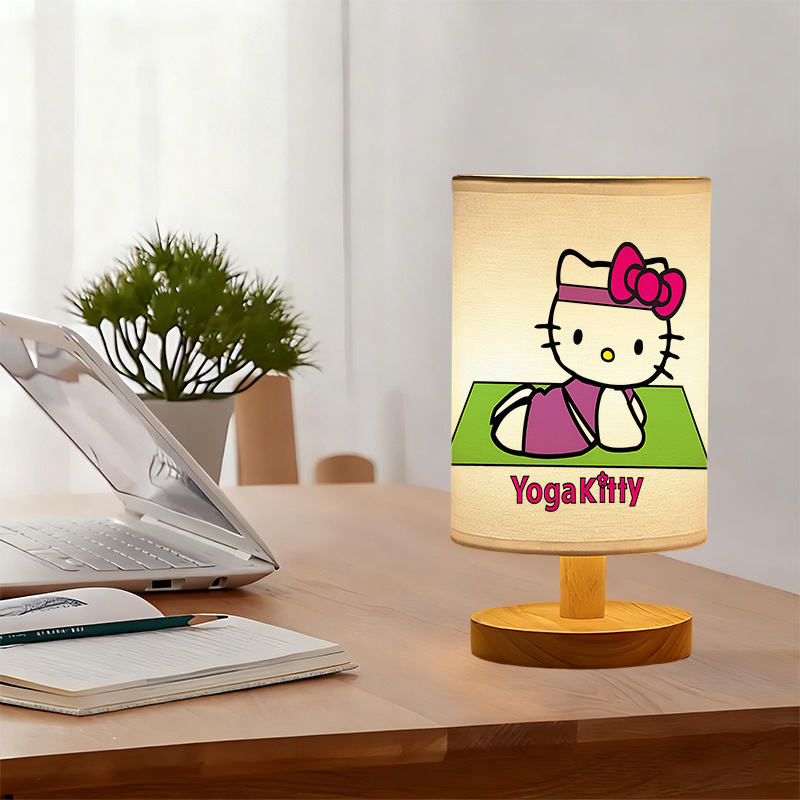 Sanrio USB-powered linen lamp with a creative design ambiance in the living room