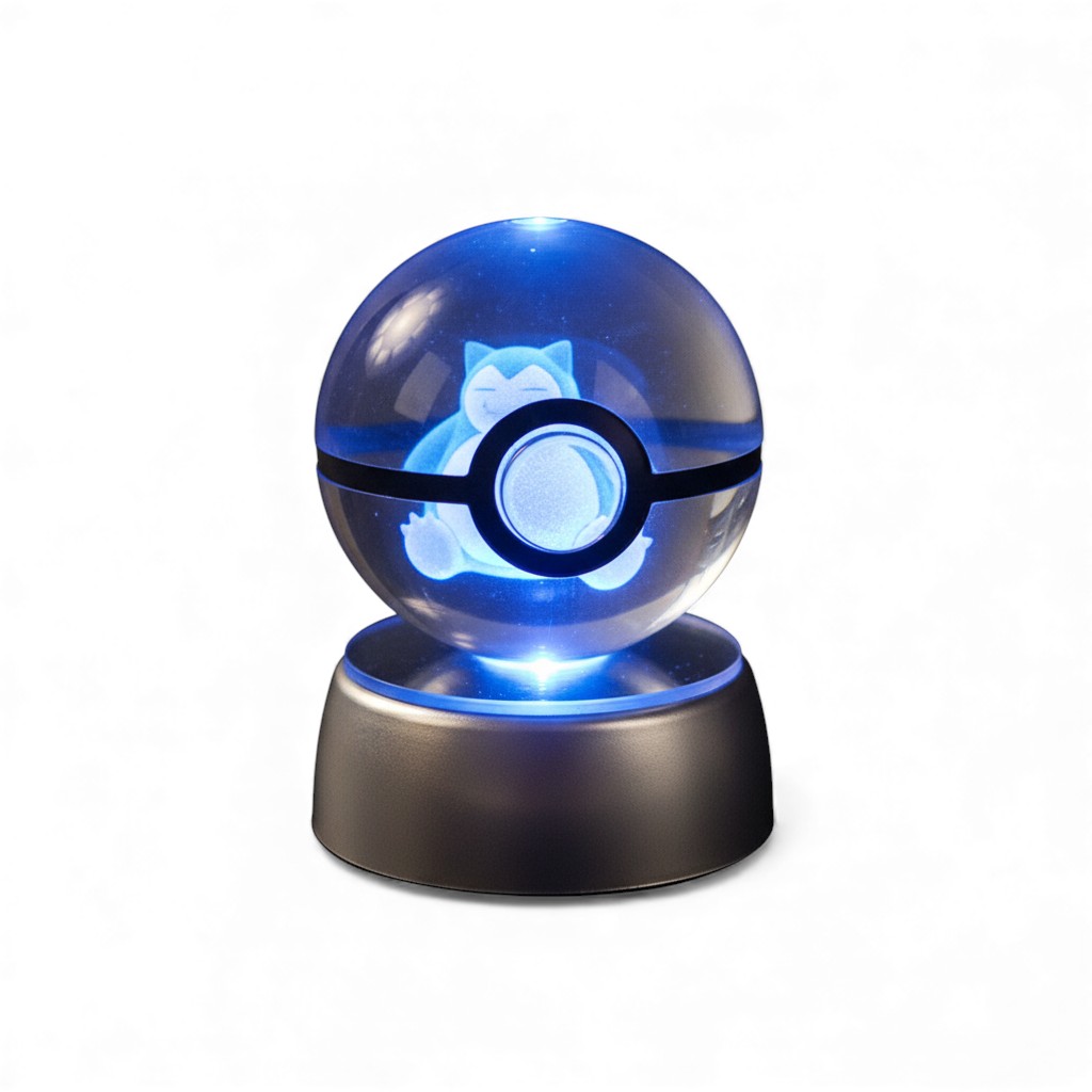 Pokemon Crystal Ball 3D Pikachu Mewtwo Mew Gengar Night Light Lamp 