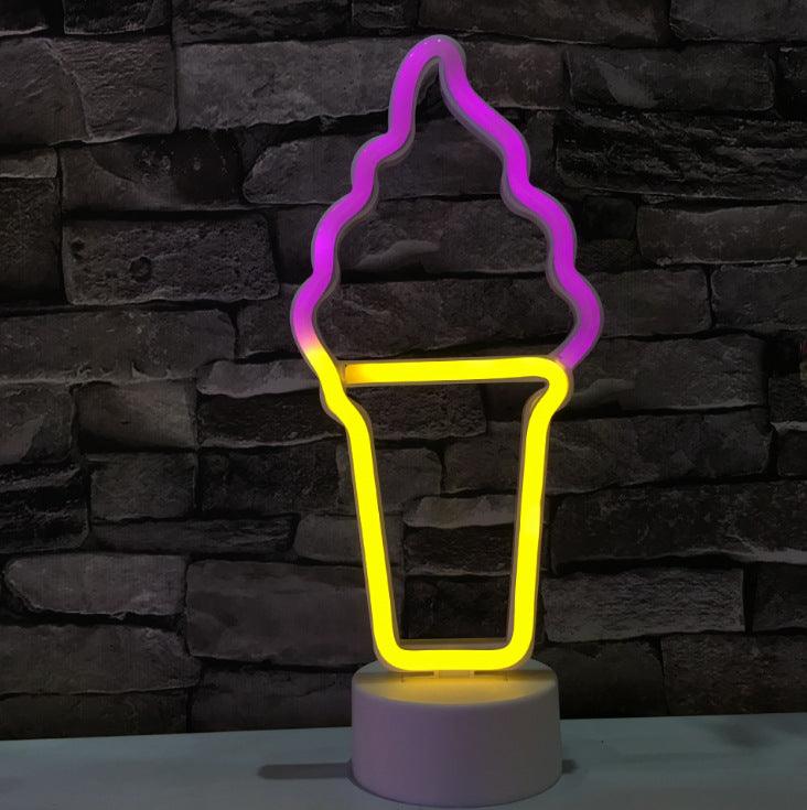 Ice Cream Cone Neon Modelling Lamp With USB-3D Optical Lamp