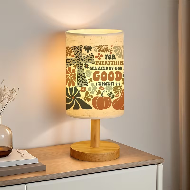 Bible Verse Printed USB Powered Bedside Lamp