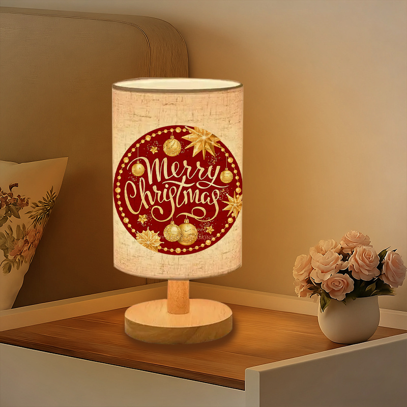 Modern USB powered Linen Table Lamp with Creative Patterns