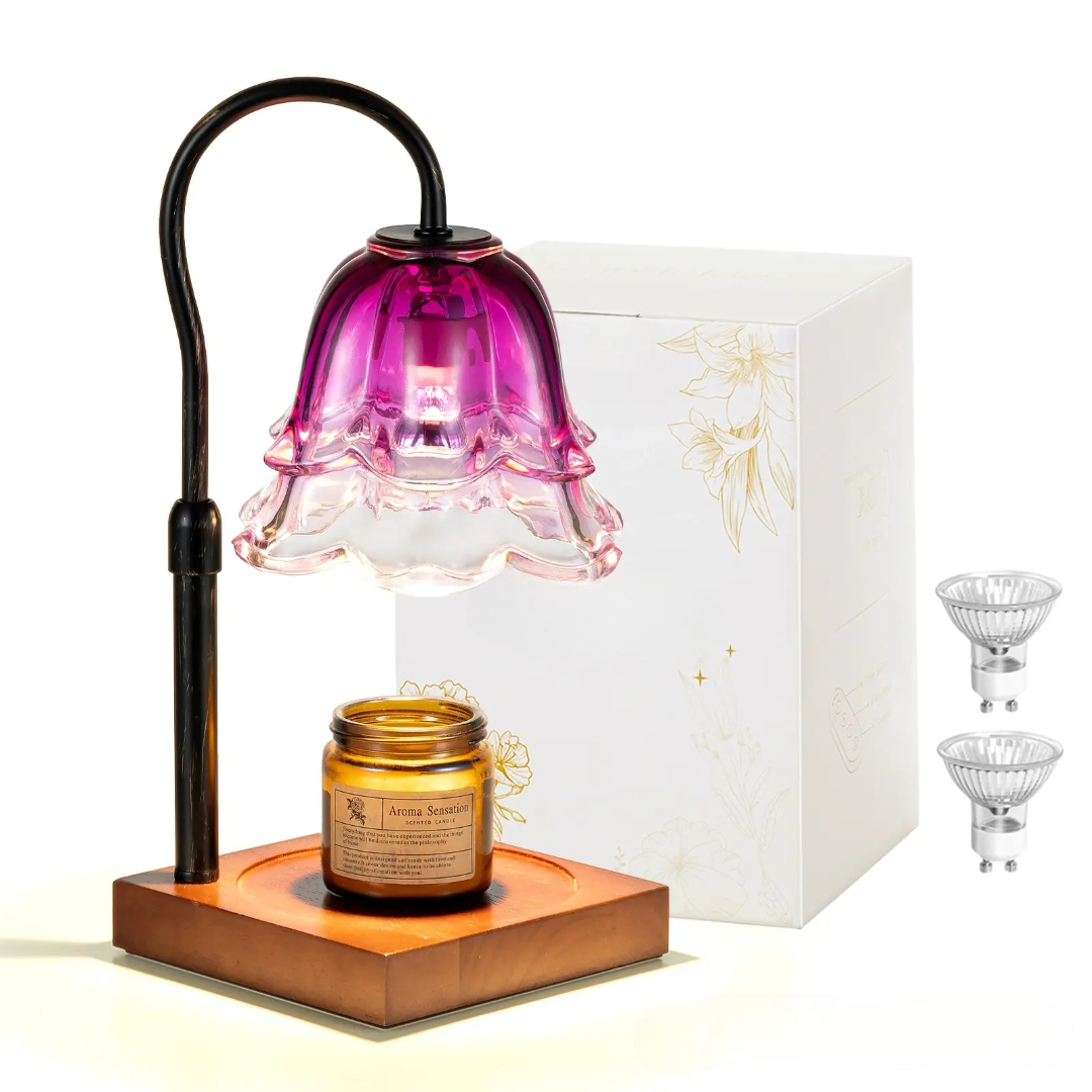 Floral Glass Candle Warmer Lamp