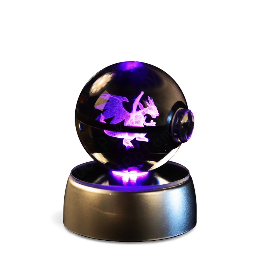 Pokemon Crystal Ball 3D Pikachu Mewtwo Mew Gengar Night Light Lamp 
