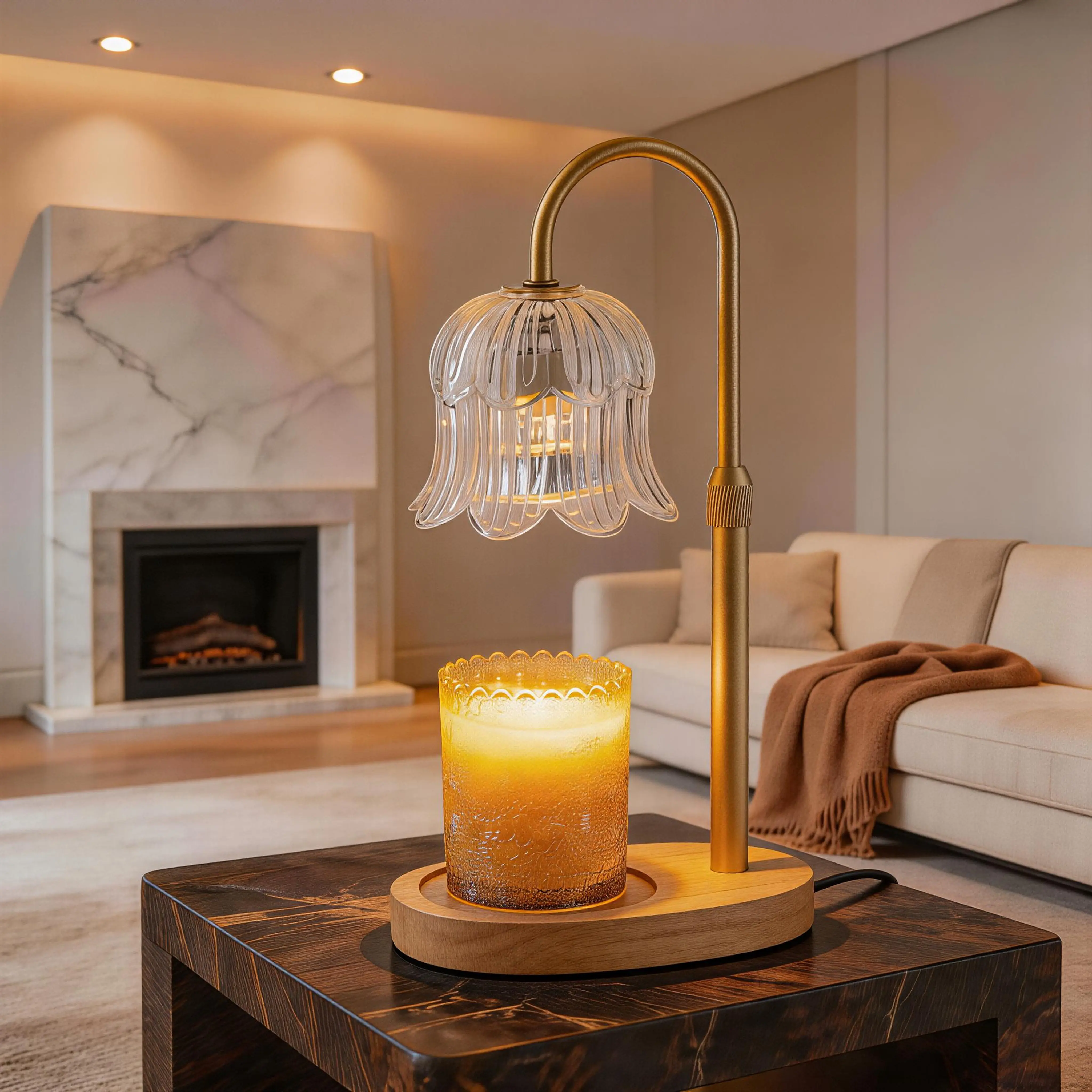 Metal Candle Warmer Lamp With Timer And Brightness Control