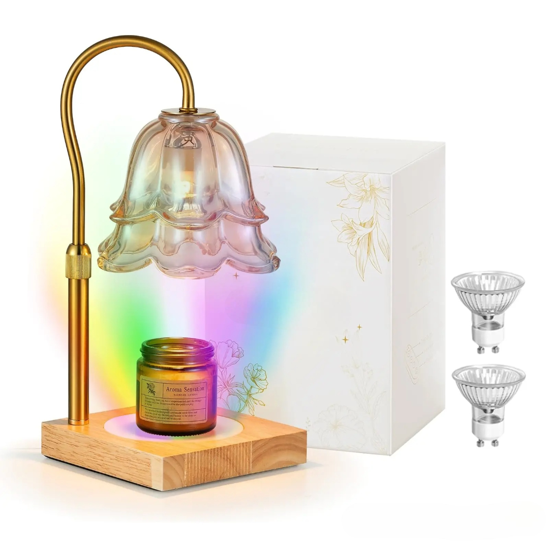 Floral Glass Candle Warmer Lamp