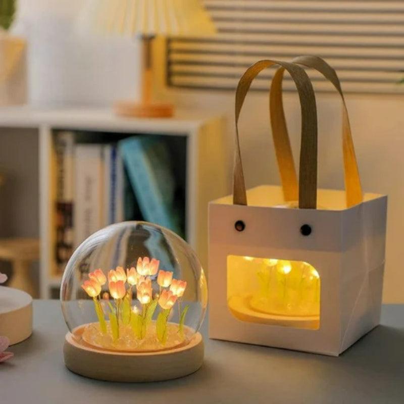 Glass Dome Tulip Lamp - 3D Optical Lamp