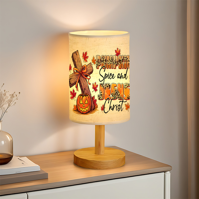 USB-Powered Linen Table Lamp with Up-Lighting Design