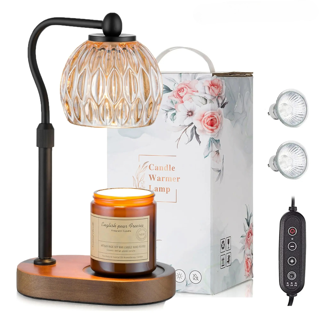 Floral Glass Candle Warmer Lamp