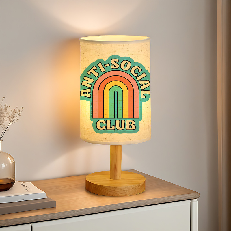 Modern USB powered Linen Table Lamp with Creative Patterns, Perfect for Bedside Decoration