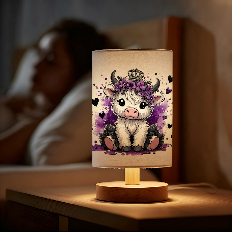 A Modern USB-powered Linen Table Lamp With Creative Patterns