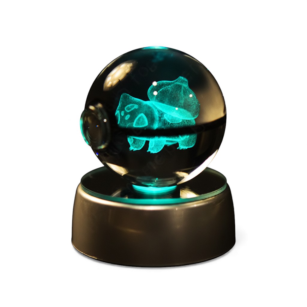 Pokemon Crystal Ball 3D Pikachu Mewtwo Mew Gengar Night Light Lamp 