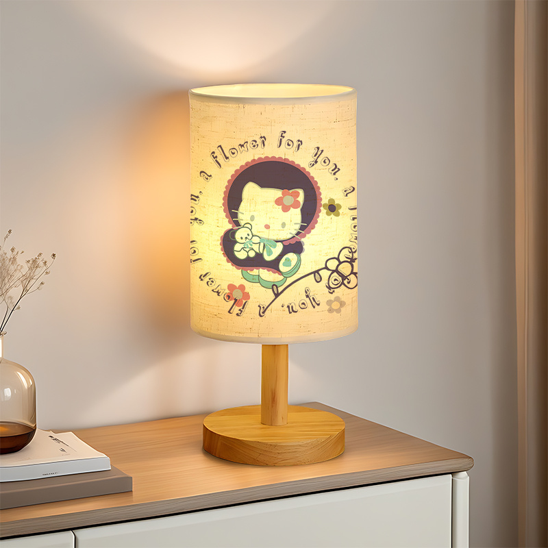 Creative Sanrio Patterns, Perfect for Bedside Decoration Sanrio Linen Table Lamp 