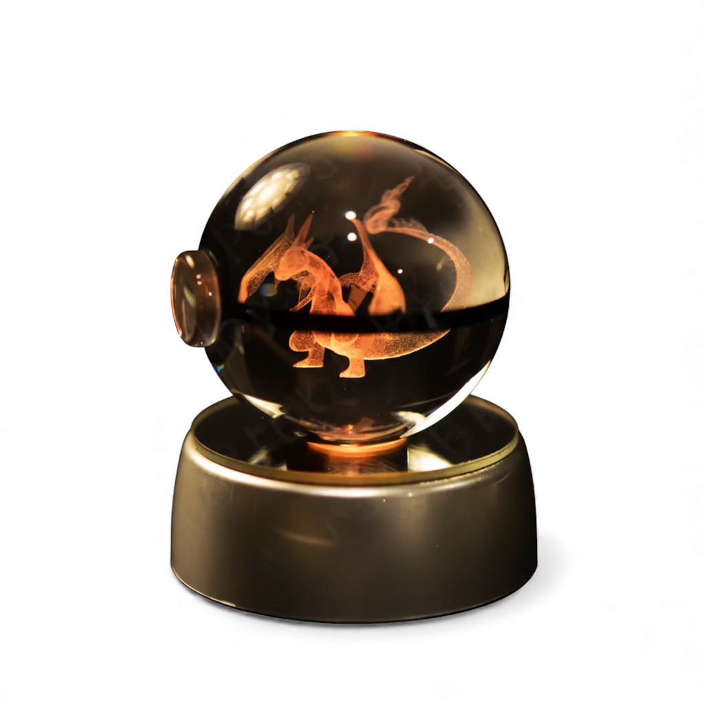 Pokemon Crystal Ball 3D Pikachu Mewtwo Mew Gengar Night Light Lamp 