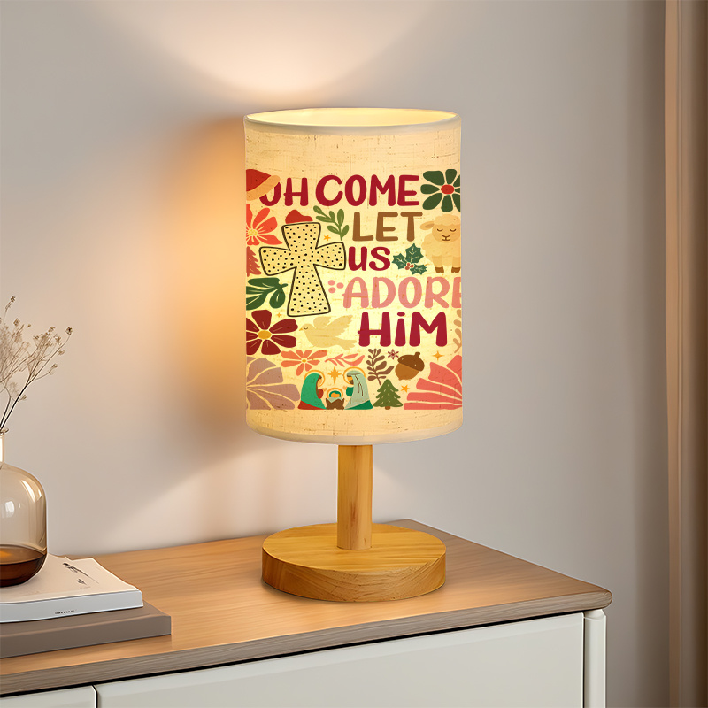 A modern USB powered linen lamp with a unique design and exquisite patterns