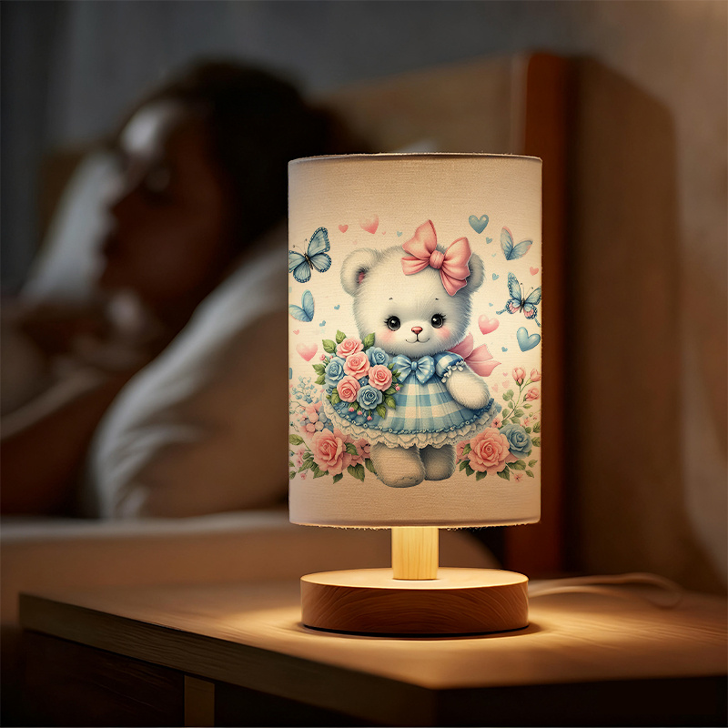 A modern USB-powered linen lamp with a unique design and exquisite pattern