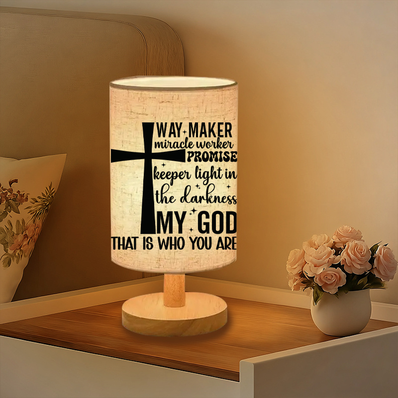 Modern USB-powered Linen Lamp Exquisite Patterns Excellent Gift 
