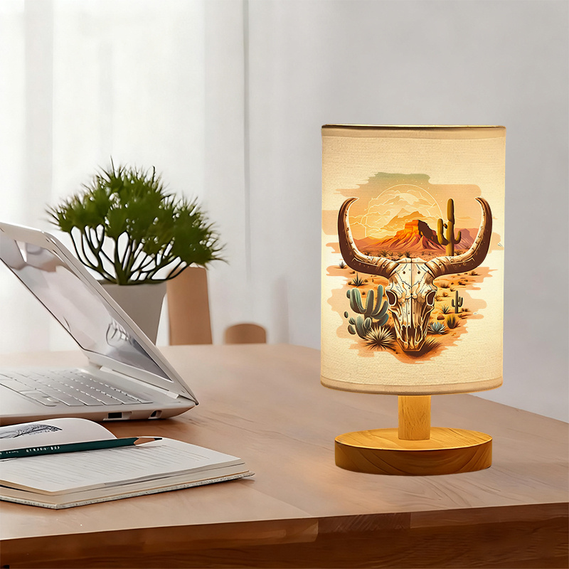 Modern USB-Powered Linen Lamp 